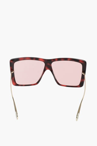 occhiali da sole oversized con montatura tartarugata