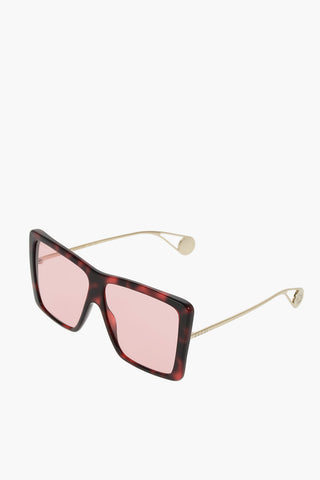 occhiali da sole oversized con montatura tartarugata