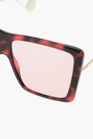 occhiali da sole oversized con montatura tartarugata