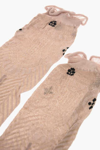 calzini lunghi in twill bicolore