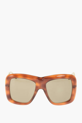 occhiali da sole oversized con montatura tartarugata