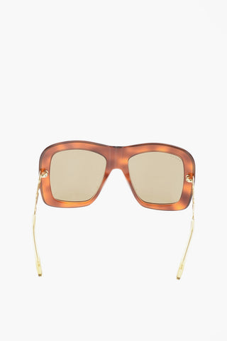 occhiali da sole oversized con montatura tartarugata