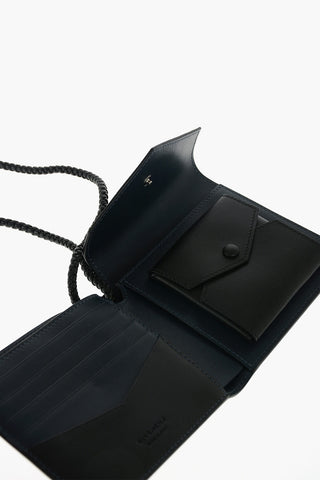 neck-strap leather wallet