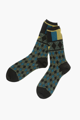 argyle patterned long socks