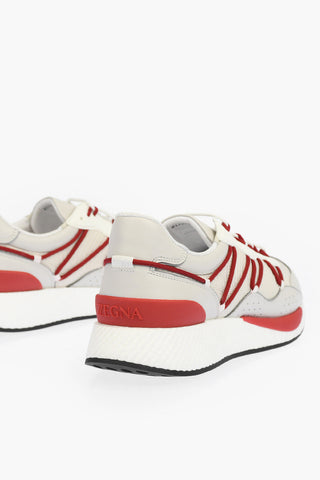 ZZEGNA leather and fabric PIUMA sneakers