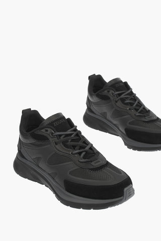 ZZEGNA leather and fabric UTE low-top sneakers
