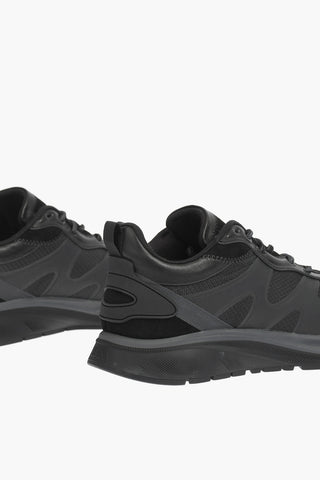 ZZEGNA leather and fabric UTE low-top sneakers