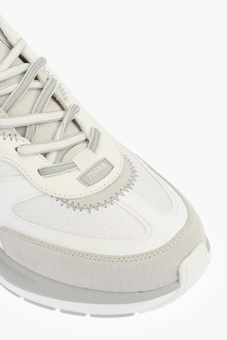 ZZEGNA leather and fabric UTE sneakers