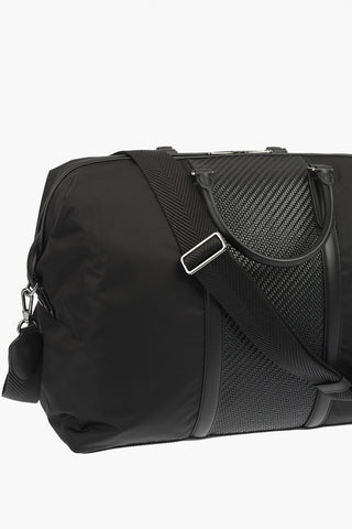 EZ LUXURY braided leather details HOLDALL weekend bag