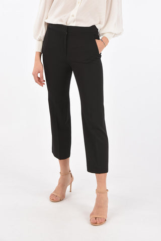 Pantaloni 2 Tasche in Lana con Chiusura a Scomparsa