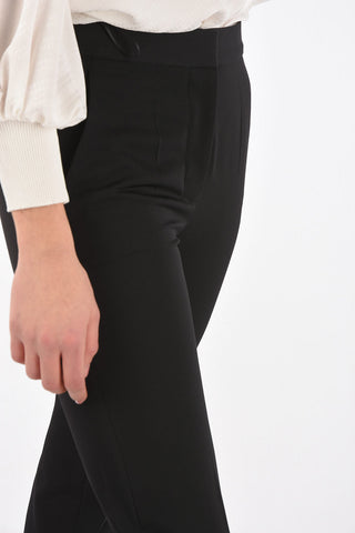 Pantaloni 2 Tasche in Lana con Chiusura a Scomparsa