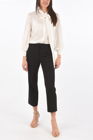 Pantaloni 2 Tasche in Lana con Chiusura a Scomparsa