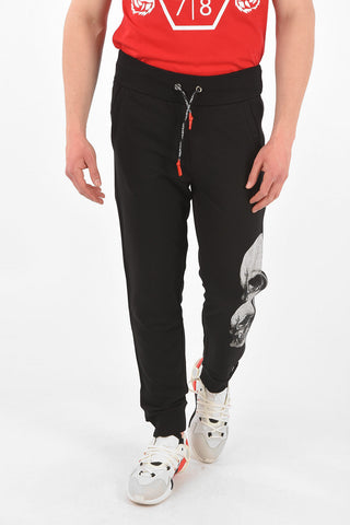 HOMME rhinestone embellished skull jogger pants