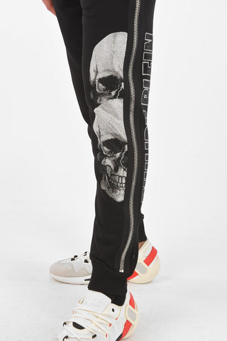 HOMME rhinestone embellished skull jogger pants