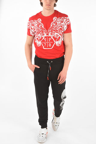 HOMME rhinestone embellished skull jogger pants