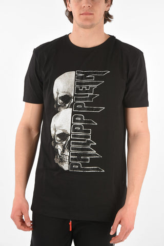 HOMME t-shirt con teschi strass