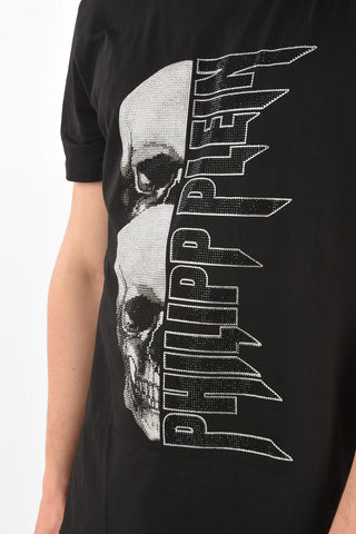 HOMME t-shirt con teschi strass