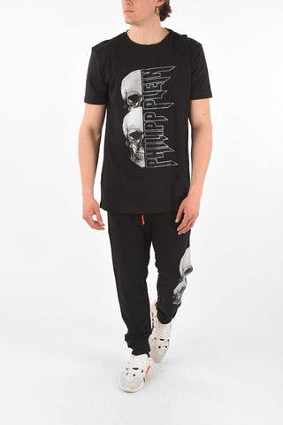 HOMME t-shirt con teschi strass