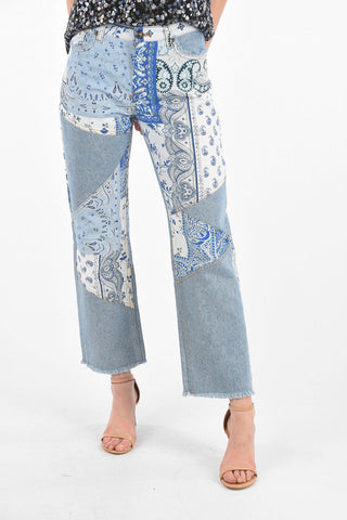 Jeans WIDE LEG Patchwork a Vita Alta