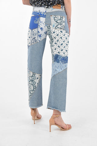 Jeans WIDE LEG Patchwork a Vita Alta