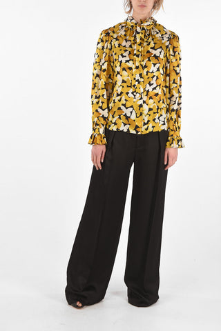 Tie Neck BUTTERFLY Silk Blouse