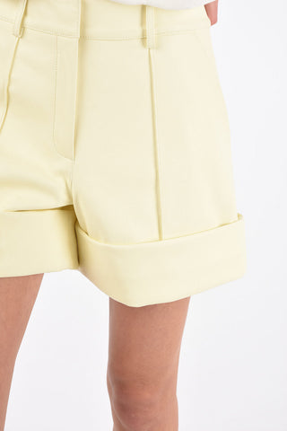 4 Pocket Leather Shorts with Belt Loops and Hidden Fastening
