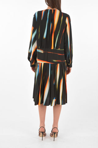 LEN LYE Pleated Skirt DOLTA Silk Midi Dress