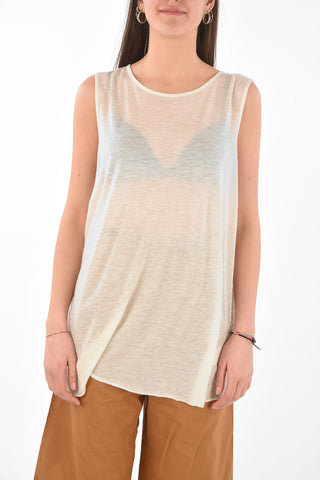 Top in Cashmere con Fondo a Taglio Vivo