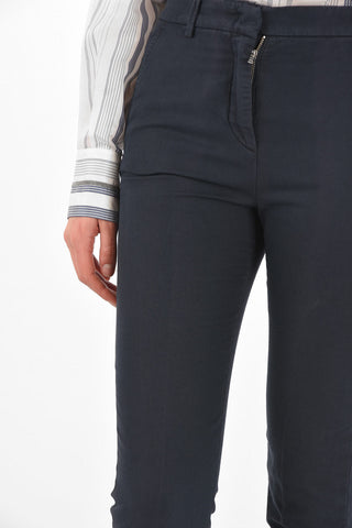 Hidden Fastening Linen Blend Chino Pants