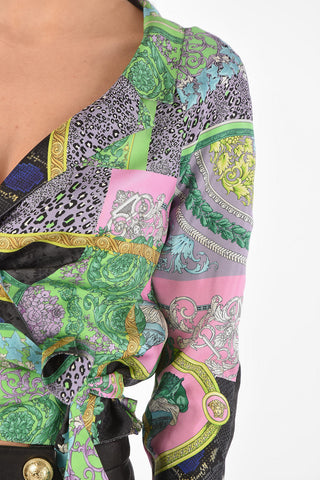 Camicia a Portafoglio in Seta Motivo Heritage