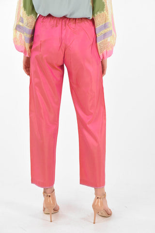 Elastic Waistband Pearl Silk Pants