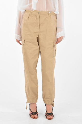 Single-pleated Cotton Cargo Pants