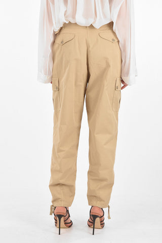 Single-pleated Cotton Cargo Pants