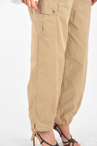Single-pleated Cotton Cargo Pants