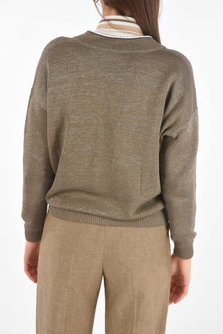 Buttoned Lurex Cardigan