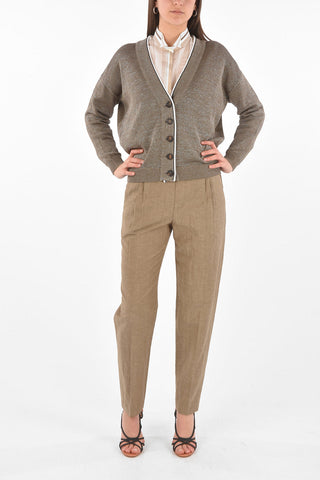 Buttoned Lurex Cardigan