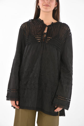 Openwork Detail PORTOFINO Cotton Blouse