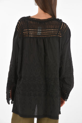 Openwork Detail PORTOFINO Cotton Blouse