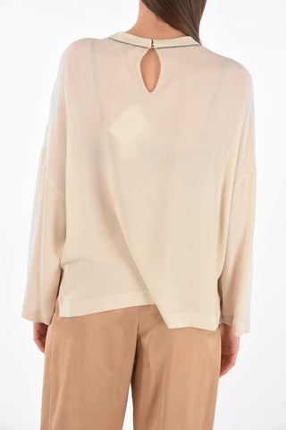 Drawstring Silk Blouse