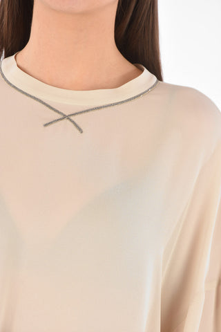 Drawstring Silk Blouse