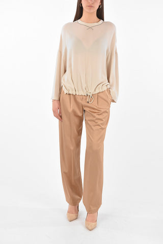 Drawstring Silk Blouse