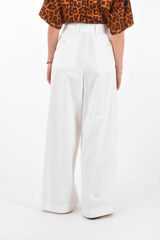 Single-pleated PODIUM Cotton Palazzo Pants