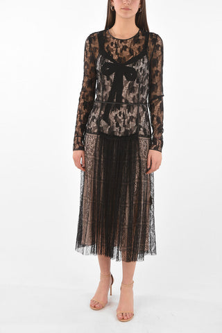 Crew Neck Inner Petticoat Lace Dress