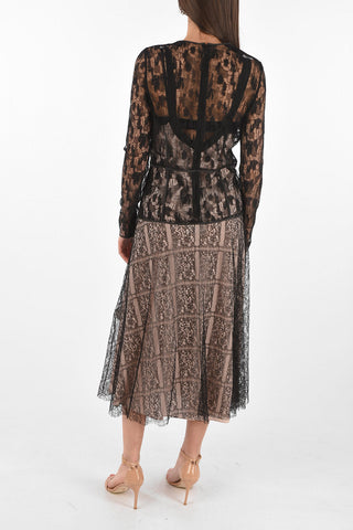 Crew Neck Inner Petticoat Lace Dress