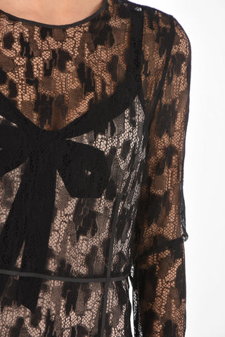 Crew Neck Inner Petticoat Lace Dress