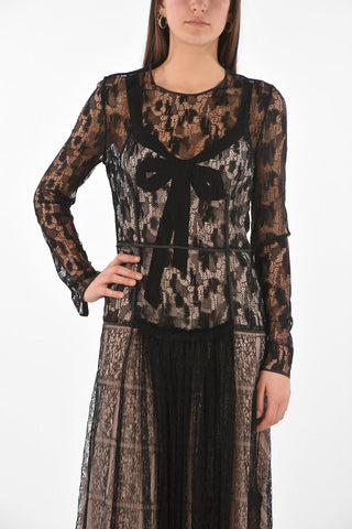 Crew Neck Inner Petticoat Lace Dress
