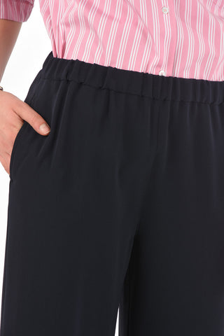 Pantaloni Flare con Elastico in Vita