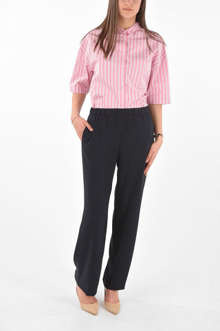 Pantaloni Flare con Elastico in Vita