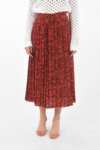Pleated Silk LE ROUGE Midi Skirt