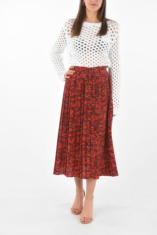 Pleated Silk LE ROUGE Midi Skirt